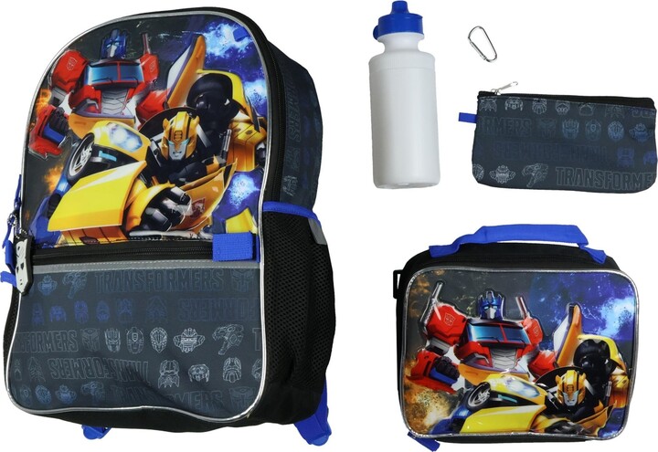 Transformers Backpack Optimus Prime and Bumblebee 5 Piece Tote Bag Set