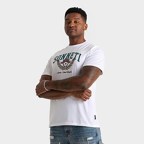 Sonneti Men's Varsity Club Graphic T-Shirt in White/Teal | Size: Small