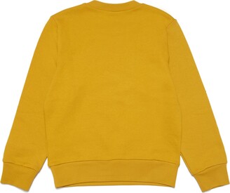 N°21 N21s164u Sweat-shirt Yellow Cotton Crew-neck Sweatshirt With Logo