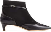 Thumbnail for your product : Rupert Sanderson Leather and Stretch Fabric Dawn Booties