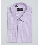 Thumbnail for your product : Alara purple bar striped slim fit dress shirt