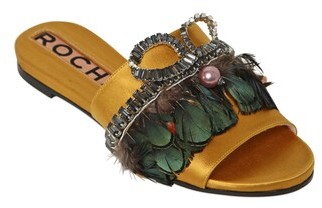 Rochas 10mm Embellished Satin Slide Sandals