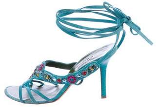 Philosophy di Alberta Ferretti Embellished Suede Sandals