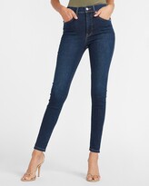 Thumbnail for your product : Express High Waisted Dark Wash Skinny Jeans