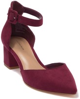 burgundy block heel shoes