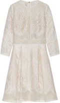 Thumbnail for your product : Elie Saab Lace-appliquéd tulle and organza mini dress