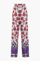 Thumbnail for your product : Alice + Olivia Elba Floral-print Crepe Wide-leg Pants