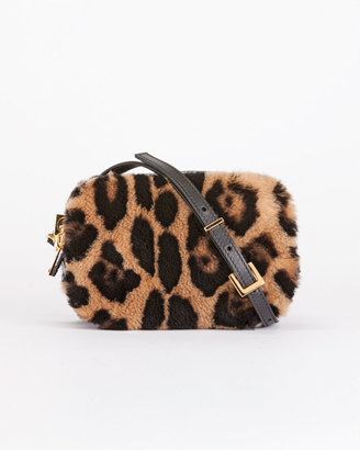 Tom Ford Leopard-Print Fur Cosmetic Case w/Crossbody Strap