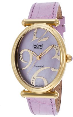 Mother of Pearl Burgi Women's Lilac Genuine Leather Lilac Dial