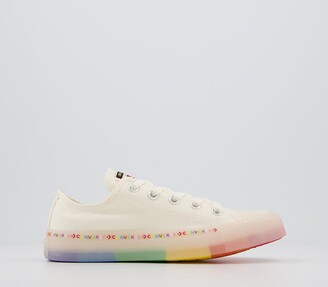 Converse All Star Low Trainers Egret White Rainbow Exclusive - ShopStyle