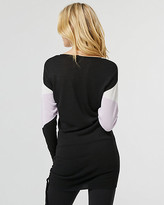 Thumbnail for your product : Le Château Colour Block Knit V-Neck Tunic Sweater