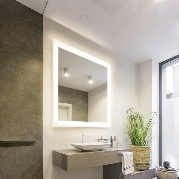 Electric Mirror Silhouette LED Lighted Mirror with Keen Dimming Technology in Silver, Size: 24X36" LED