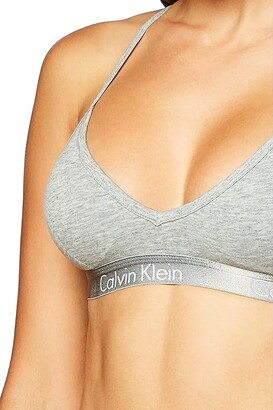 Calvin Klein Women's Motive Cotton Lightly Lined Bralette (Grey