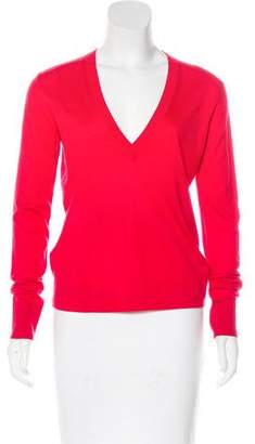 Balenciaga Long Sleeve Mesh-Accented Sweater