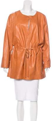 Lafayette 148 Belted Leather Coat w/ Tags