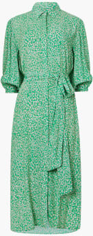 Cadie Eco Delphine Drape Shirt Dress Poise Green