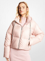 Thumbnail for your product : Michael Kors Cropped Logo Quilted Puffer Jacket