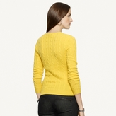 Thumbnail for your product : Ralph Lauren Black Label Mitered V-Neck Cable Cashmere