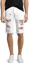 Thumbnail for your product : PRPS Big Splash Ripped Denim Shorts, White
