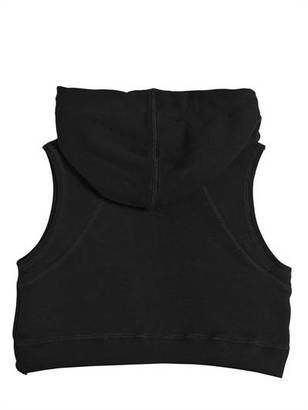 MSGM Sleeveless Cropped Cotton Sweatshirt