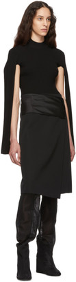 Helmut Lang Black Tuxedo Wrap Skirt
