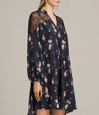 AllSaints Laya Meadow Silk Dress