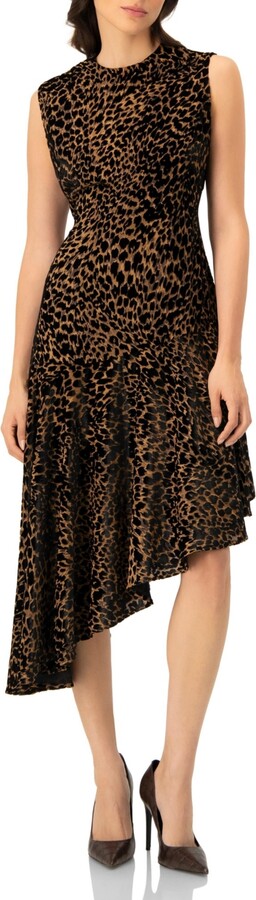 Ivonne Women's Asymmetric Animal Print Dress