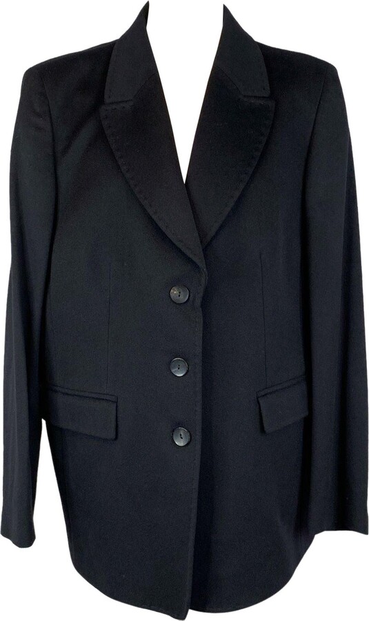 1stDibs Loredana Del Monte Vintage Black Wool Single Breasted Blazer 52 It