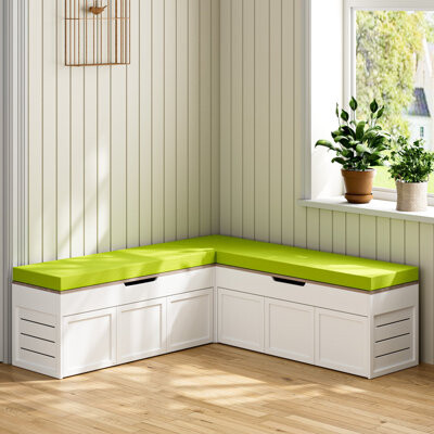L-Shaped Corner Shoe Bench With Large Capacity Storage & Optional Cushions in Multiple Colors