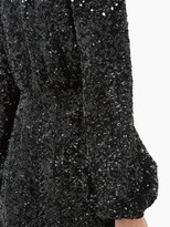 Thumbnail for your product : Saloni Domino High-neck Balloon-sleeve Sequinned Dress - Black