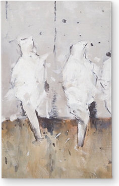 Eight Perched Birds Door Mat - White Animals Home Decor