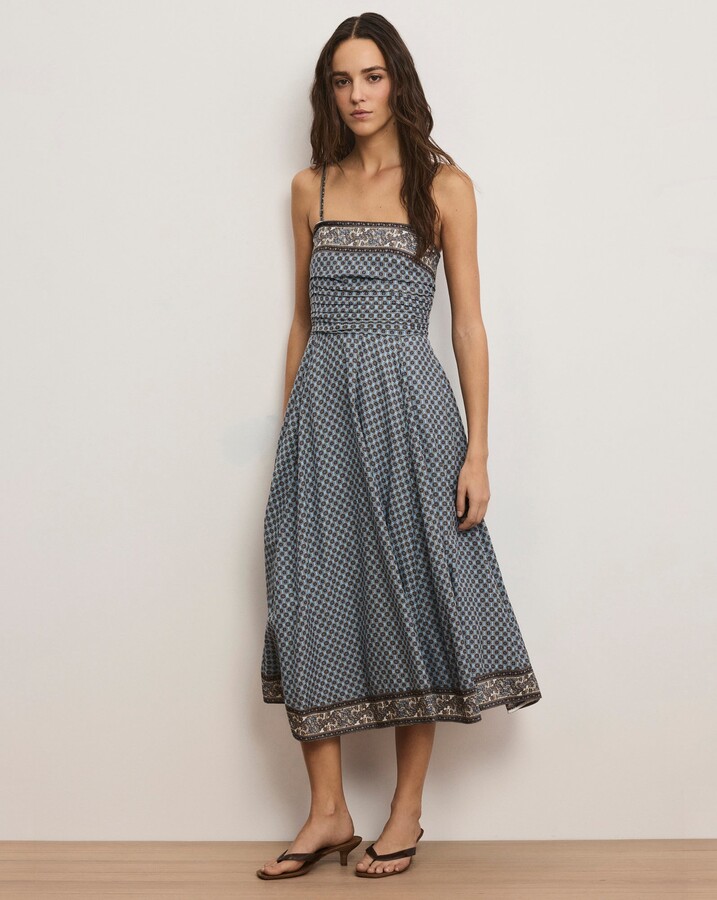 Lana Scarf-Print Midi Dress