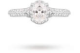 Thumbnail for your product : Jenny Packham Oval Cut 0.85 Carat Total Weight Solitaire Diamond Ring in Platinum