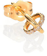 Thumbnail for your product : Sydney Evan Diamond & 14K Yellow Gold Half Pave Wire Sphere Single Stud Earring