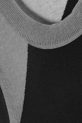 McQ Breathe Cutout Paneled Stretch-knit Midi Dress - Gray