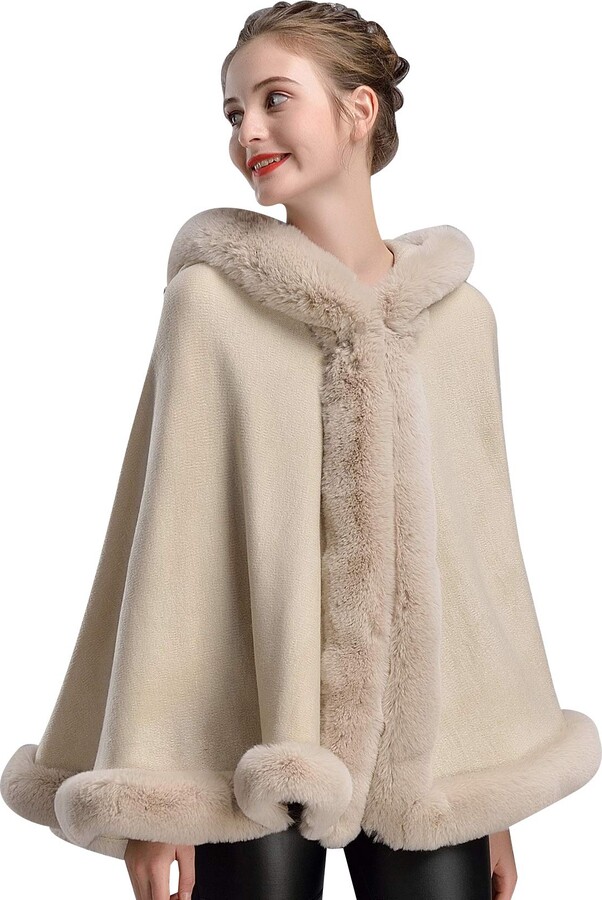 fur poncho coat