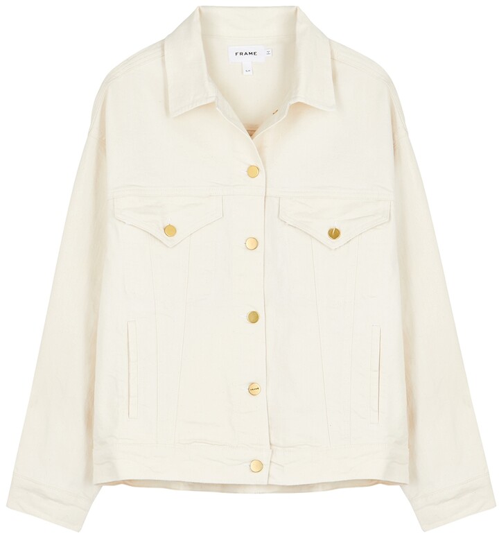 cream oversized denim jacket