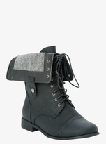 Thumbnail for your product : Torrid Fold-Over Tweed Combat Boots (Wide Width)