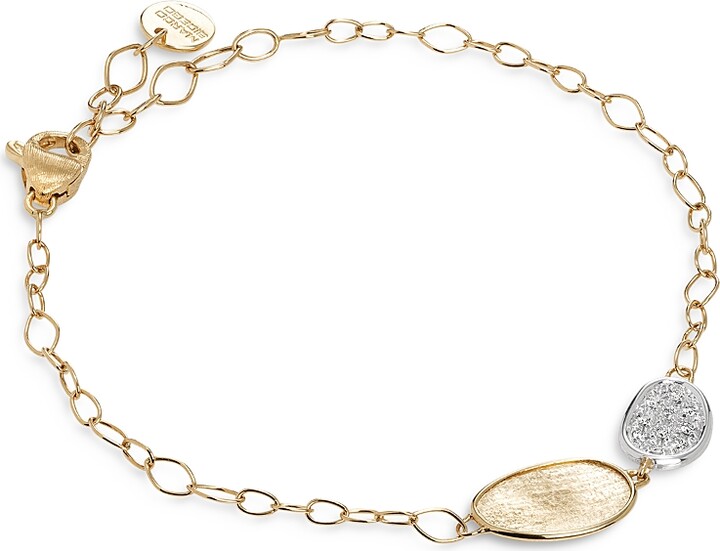 Marco Bicego 18K Yellow & White Gold Lunaria Diamond Station Bracelet