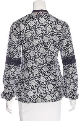 Tory Burch Lace-Trimmed Floral Print Tunic