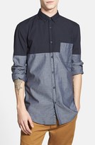 Thumbnail for your product : Zanerobe 'Seven Ft' Longline Colorblock Woven Shirt
