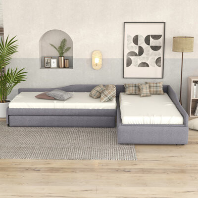 Latitude Run Upholste Double Daybed With Trundle And Drawer