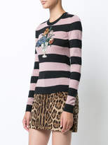 Thumbnail for your product : Dolce & Gabbana flower embroidered striped top