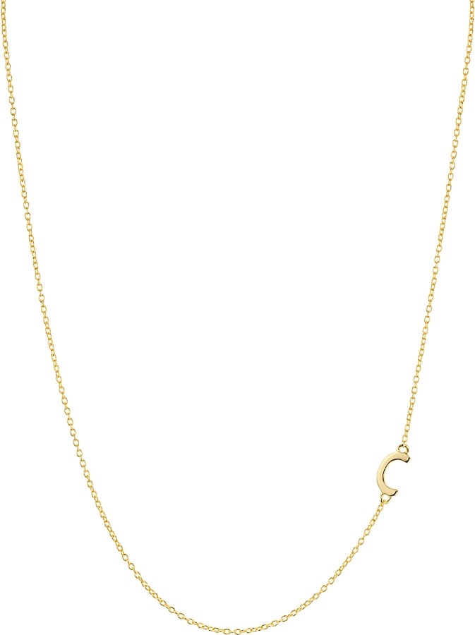 Argentovivo Asymmetrical Initial Necklace in 18K Gold-Plated Sterling Silver, 16