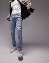 Thumbnail for your product : Topman stretch skinny jeans in light wash blue
