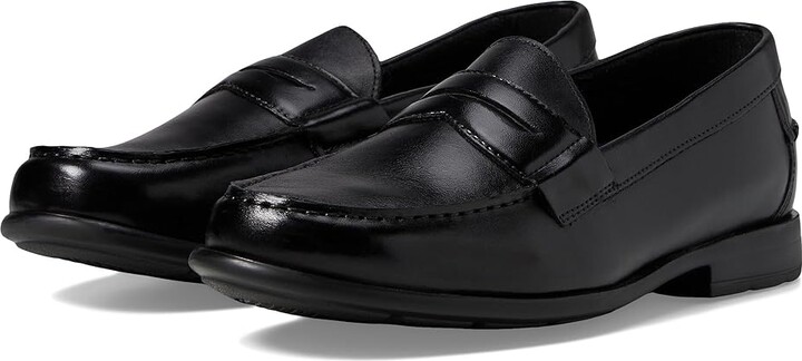 Nunn Bush Drexel Moc Toe Penny Loafer with KORE Walking Comfort Technology Men's Slip on Shoes Black : 7 M (D), Leather