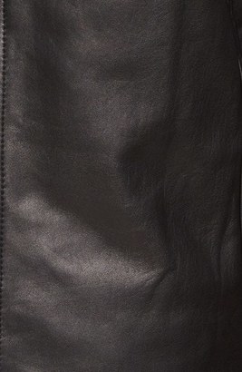 Andrew Marc Men's Chatham Genuine Rabbit Fur Trim Leather Coat