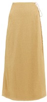 Thumbnail for your product : Oseree Lumiere Lame Wrap Skirt - Gold