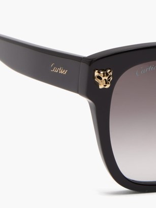 Cartier Panthere De Square Acetate Sunglasses - Black