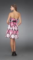 Thumbnail for your product : La Femme Printed Strapless Cocktail Dress with Black Belt 14424